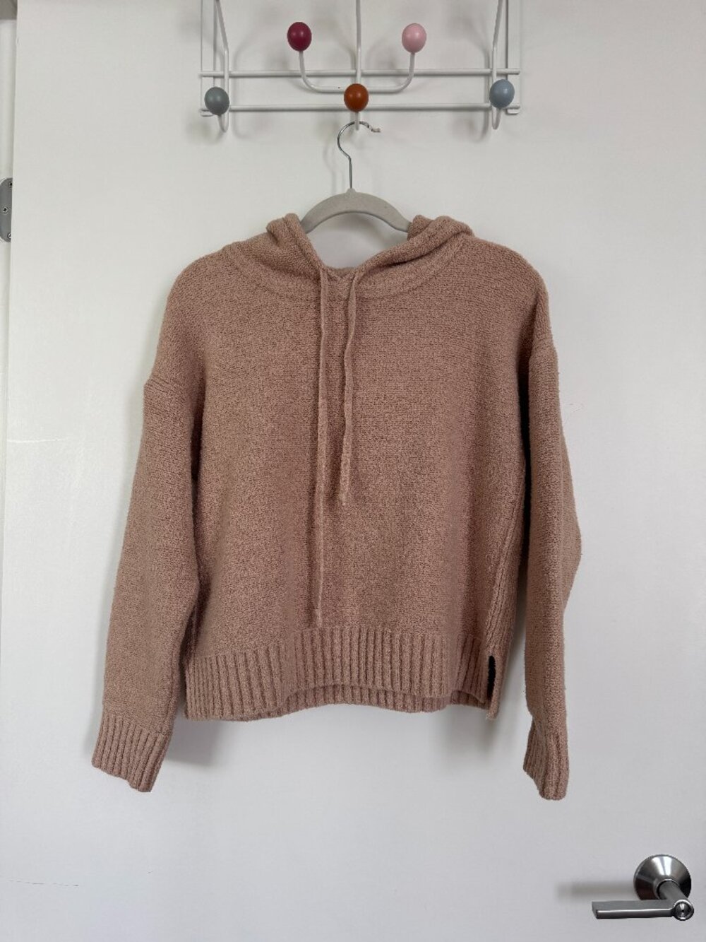 club monaco pink pullover sweater with hood size M rose pink